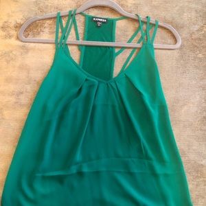 Express- emerald green strapped tank. Small